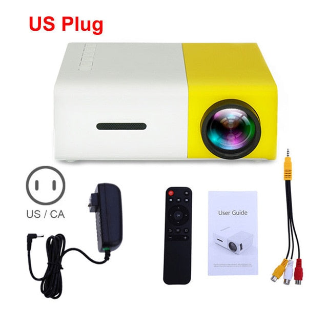 Salange YG-300 Mini LCD LED Projector YG300 Projector 400-600LM 1080P Video 320x240 Pixel Best Home Proyector