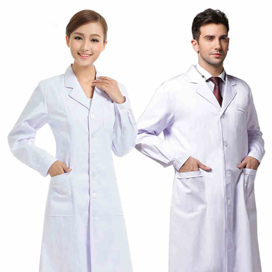 White Coat Long Sleeve Doctor Dress Female Doctor Dress White Coat Short Sleeve Men Slim Nurse Suit Clothes Uniform