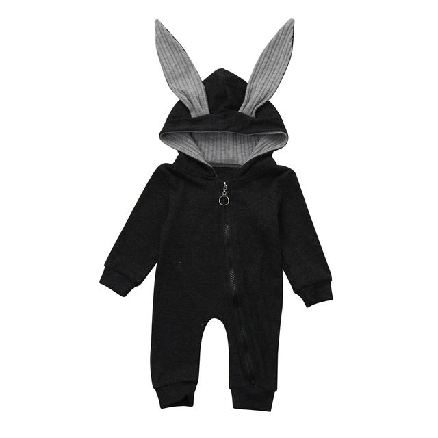 Toddler Baby Romper Hooded Long Sleeve 3D Rabbit Ear Girl Kids Baby Rompers Cotton Jumpsuit New Born Baby Clothes Casual Outfit