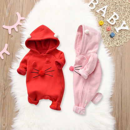 Winter Funny Baby Clothes New Born Baby Clothes Warm Baby Kids Boy Girl Infant Romper Jumpsuit Baby Winter Clothes Infant Romper