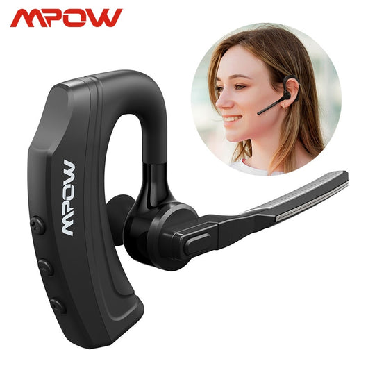Mpow EM20 Single Wireless Headphones CVC8.0 Noise Cancellation 10hrs Talk Time Bluetooth Earbuds For iPhone XS Huawei Car Office