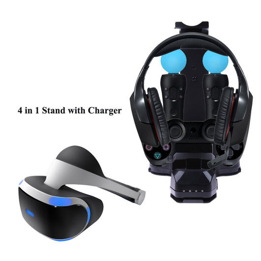 4 in 1 Stand with Charger Charging Station for PS4 PlayStation 4 PS VR Camera/Headset/ Dual Vibration 4 Move Controller
