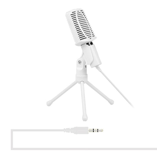 Professional Stereo Microphone Condenser Sound Podcast Studio 3.5mm 360 Rotation Mic Tripod Stand For Skype PC Notebook