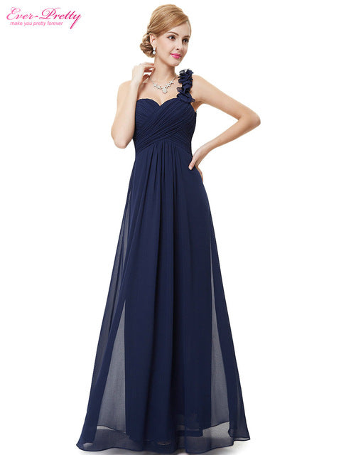 Wedding Bridesmaid Dresses Ever Pretty EP09768 Fashion Women Flower One Shoulder Chiffon Padded Long Bridesmaid Dresses 2018