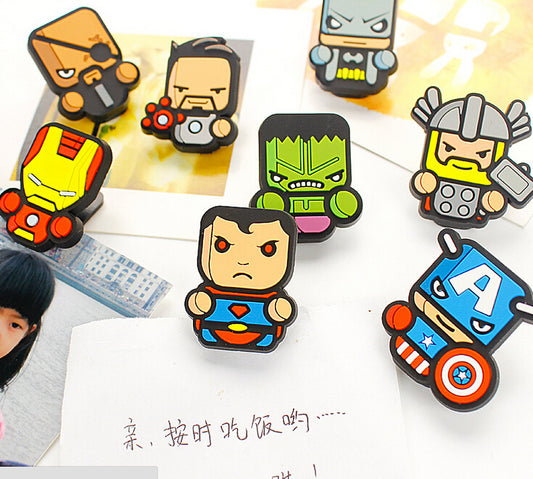 Super American Heroes PVC Food Sealing Clip Memo Clip Paper Clip Desktop Decorative Crafts School Office Supply