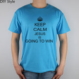 KEEP calm JESUS is going to win LORD kindness Christian t-shirts men t shirt new