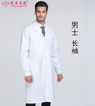 White Coat Long Sleeve Doctor Dress Female Doctor Dress White Coat Short Sleeve Men Slim Nurse Suit Clothes Uniform