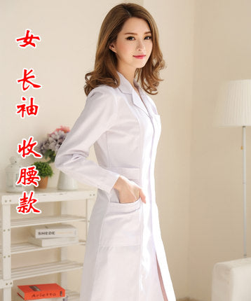 White Coat Long Sleeve Doctor Dress Female Doctor Dress White Coat Short Sleeve Men Slim Nurse Suit Clothes Uniform