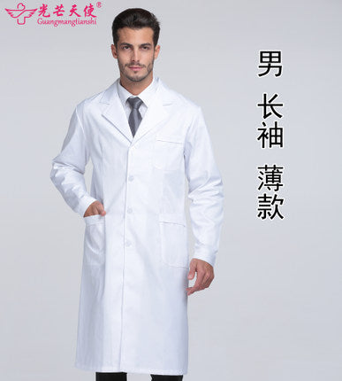 White Coat Long Sleeve Doctor Dress Female Doctor Dress White Coat Short Sleeve Men Slim Nurse Suit Clothes Uniform