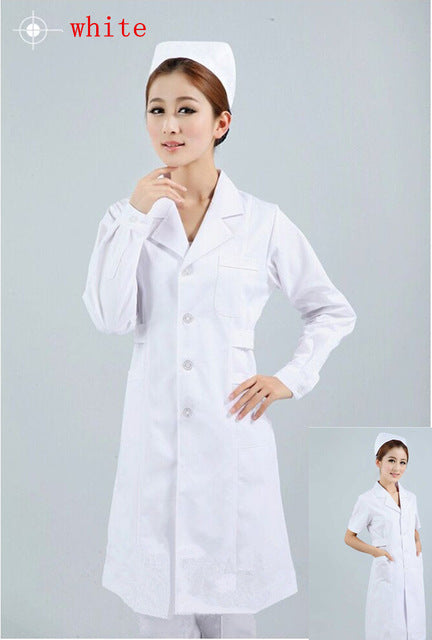 women Medical Coat Clothing Physician Services Uniform Nurse Clothing Long-sleeve Polyester Protect lab coats Cloth 3 color