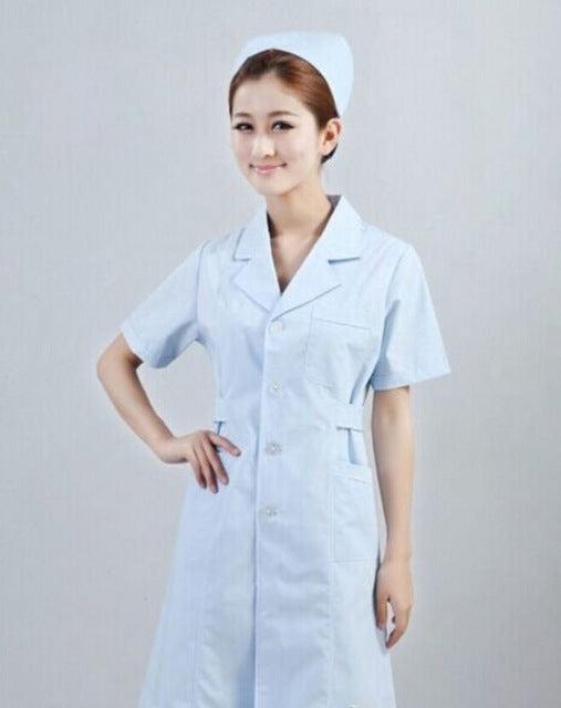 women Short-sleeve Medical Coat Clothing Physician Services Uniform Nurse Clothing Protect lab coats Cloth 3 color