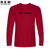 New Style God Religion Christian Church Religious Long sleeve T-shirt Funny Got Jesus T Shirt Men Casual Top Tees