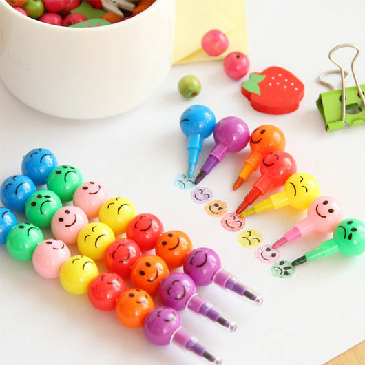 4 pcs/lot cute face demountable caryon color pen kawaii stationery school supplies canetas escolar papelaria