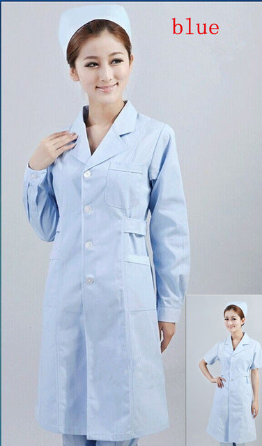 new women Medical Coat Clothing Physician Services Uniform Nurse Clothing Long-sleeve Polyester Protect lab coats Cloth 3 color