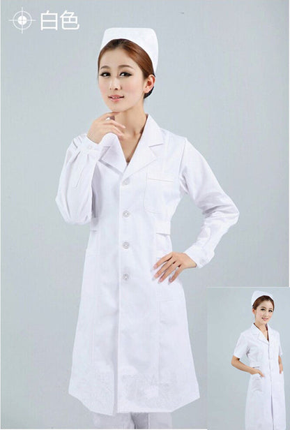 new women Medical Coat Clothing Physician Services Uniform Nurse Clothing Long-sleeve Polyester Protect lab coats Cloth 3 color