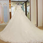 SSYFashion 2017 Vestidos Lace Flower Crystal Beading A-line Wedding Dress The Bride Princess Romantic Banquet Long Formal Dress