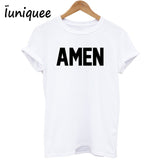 Unisex Men/Women Jesus t shirt Christian AMEN tees Cotton T-Shirt Summer Style Tops Plus Size S-XXXL