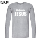 New Fashion T Shirts I Belong to Jesus Tshirts Cotton Christ Religion Catholic Christian Faith Long sleeve T-shirts