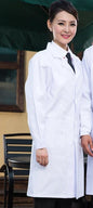 Women or Men White Medical Coat Clothing Medical Services Uniform Nurse Clothing Long-sleeve Polyester Protect Lab Coats Cloth