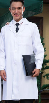 Women or Men White Medical Coat Clothing Medical Services Uniform Nurse Clothing Long-sleeve Polyester Protect Lab Coats Cloth
