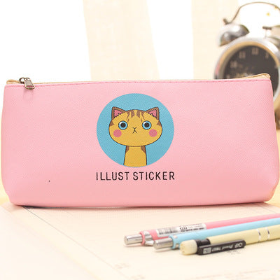 Creative Happy Cats Family Pu Leather Waterproof Pencil Case Stationery Storage Bag School Office Supply Escolar Papelaria