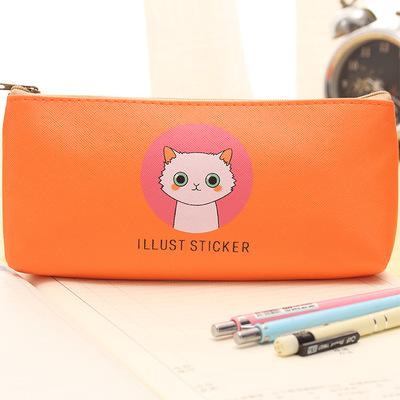 Creative Happy Cats Family Pu Leather Waterproof Pencil Case Stationery Storage Bag School Office Supply Escolar Papelaria