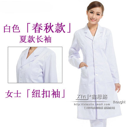 White Coat Long Sleeve Doctor Dress Female Doctor Dress White Coat Short Sleeve Men Slim Nurse Suit Clothes Uniform