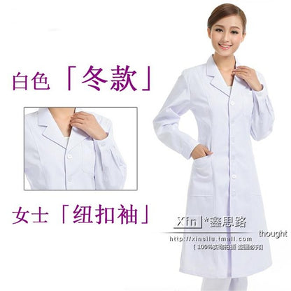 White Coat Long Sleeve Doctor Dress Female Doctor Dress White Coat Short Sleeve Men Slim Nurse Suit Clothes Uniform