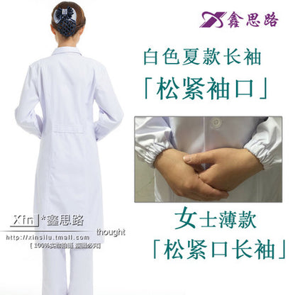 White Coat Long Sleeve Doctor Dress Female Doctor Dress White Coat Short Sleeve Men Slim Nurse Suit Clothes Uniform