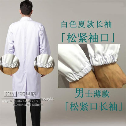 White Coat Long Sleeve Doctor Dress Female Doctor Dress White Coat Short Sleeve Men Slim Nurse Suit Clothes Uniform