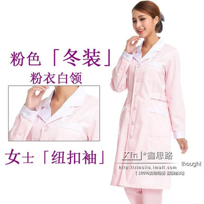 White Coat Long Sleeve Doctor Dress Female Doctor Dress White Coat Short Sleeve Men Slim Nurse Suit Clothes Uniform