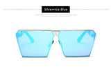 Men Oversized Square Sunglasses Women Fashion Large Size Metal Steampunk Mirror Sun Glasses