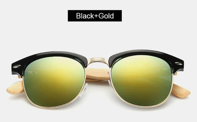 Vintage Half Frame Original Bamboo Sunglasses