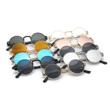 TSHING Gothic Steampunk Sunglasses Men Women Metal Wrap Eyeglasses Round Shades Brand Designer Sun glasses Mirror Female Eyewear