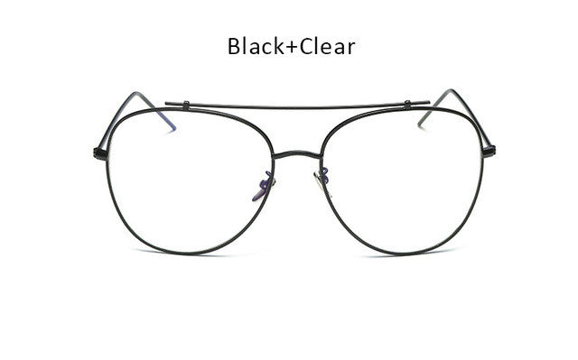 TSHING Unisex Fashion Brand Designer New Aviation Metal Glasses Frame Unique Top Clear Lens Frames Feamle Optical Glasses