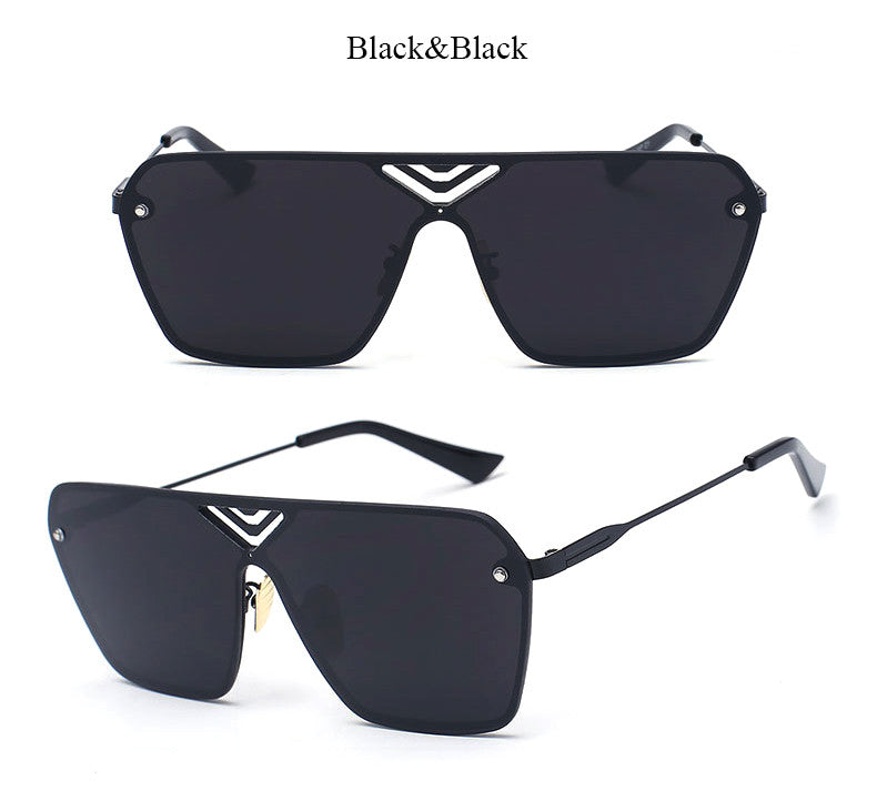 TSHING Fashion Rimless Square Sunglasses Men New Italy Brand Designer Luxury Women UV400 Mirror Sun Glasses For Male