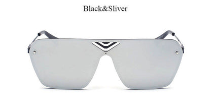 TSHING Fashion Rimless Square Sunglasses Men New Italy Brand Designer Luxury Women UV400 Mirror Sun Glasses For Male