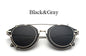 TSHING New Steampunk Round Sunglasses Men Women Fashion Brand UV400 Alloy Frame Steam punk Mirror Clip Sun Glasses Male Female