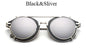 TSHING New Steampunk Round Sunglasses Men Women Fashion Brand UV400 Alloy Frame Steam punk Mirror Clip Sun Glasses Male Female