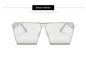 Men Women Oversized Steampunk Square Sunglasses New Fashion Large Clear Lens Metal Mirror Sun Glasses