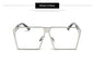 Men Women Oversized Steampunk Square Sunglasses New Fashion Large Clear Lens Metal Mirror Sun Glasses