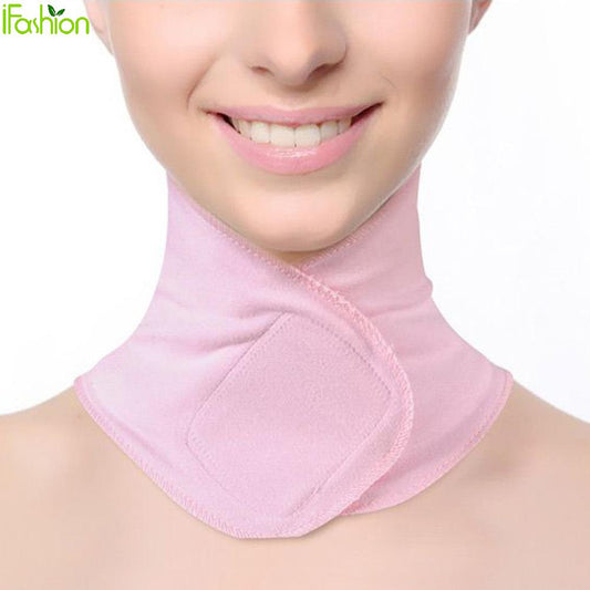 Warm SPA Moisturising Gel Neck Wrap Neck Mask Skin Care Whitening Collar Scarf For Woman and Girls Beauty Health Neck Mask Pink