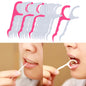 25pcs/1 pack Dental Floss Picks 2 in 1 Toothpick Teeth Cleaning Oral Care extra strong, disposable, easy to use