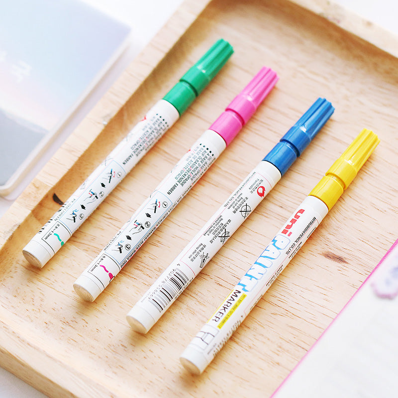 24 pcs/Lot Uni marker pen PX-21 metallic Oil base markers for paper car wheel Stationery Office accessories school supply 6860