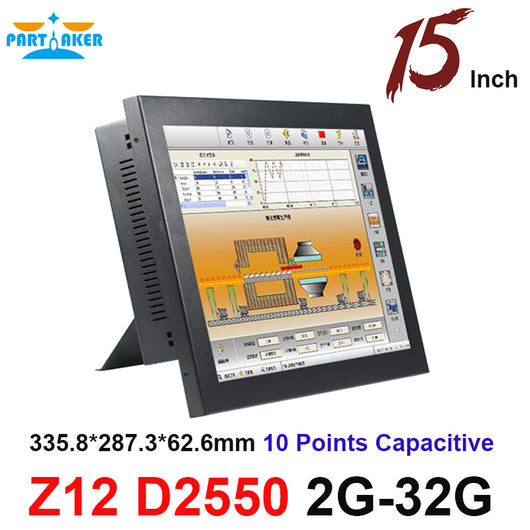 Partaker Elite Z12 Intel Atom D2550 15 Inch Touch Screen All In One Touch Pc With 6*COM