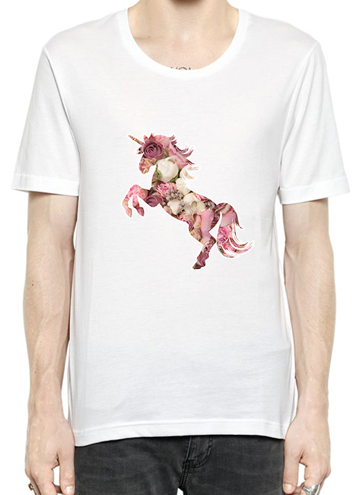 Flower Unicorn T-Shirt For Men