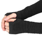 Fashion Women Gloves Winter Wrist Arm Hand Warmer Knitted Long Fingerless Gloves Mitten Coffee Gray Black