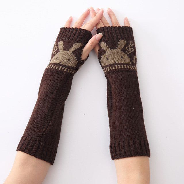 2016 Fashion Gloves Warm Autumn Winter Jacket Special Knitted Arm Sleeve Fingerless Gloves Soft Warm Mitten #LYW