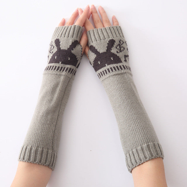 2016 Fashion Gloves Warm Autumn Winter Jacket Special Knitted Arm Sleeve Fingerless Gloves Soft Warm Mitten #LYW