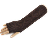 2016 New Arrival mittens Women's fingerless long Knit gloves Warm Winter Gloves Mittens Guantes de invierno de la mujer #LYW